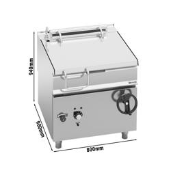 كهرباء - مقلاة طهي مائلة احترافية - 80 L - 9.6 kW - بإمالة بعجلة يدوية