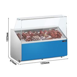 Chladicí pult - 1300 mm - přední panel tmavě světle modrý