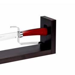 (2) BERKEL | Elegance Champagne Sabre – 380 mm blade - red resin handle - wood stand