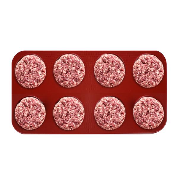 Presse à frikadelles / hamburgers – plastique – moyenne – Ø 100 mm – 8 trous – 125 grammes