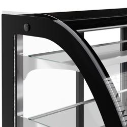 Commercial Curved Glass Pastry Display Counter – 900 mm - Mirror Front - +2 to +10°C - 3 Shelves
