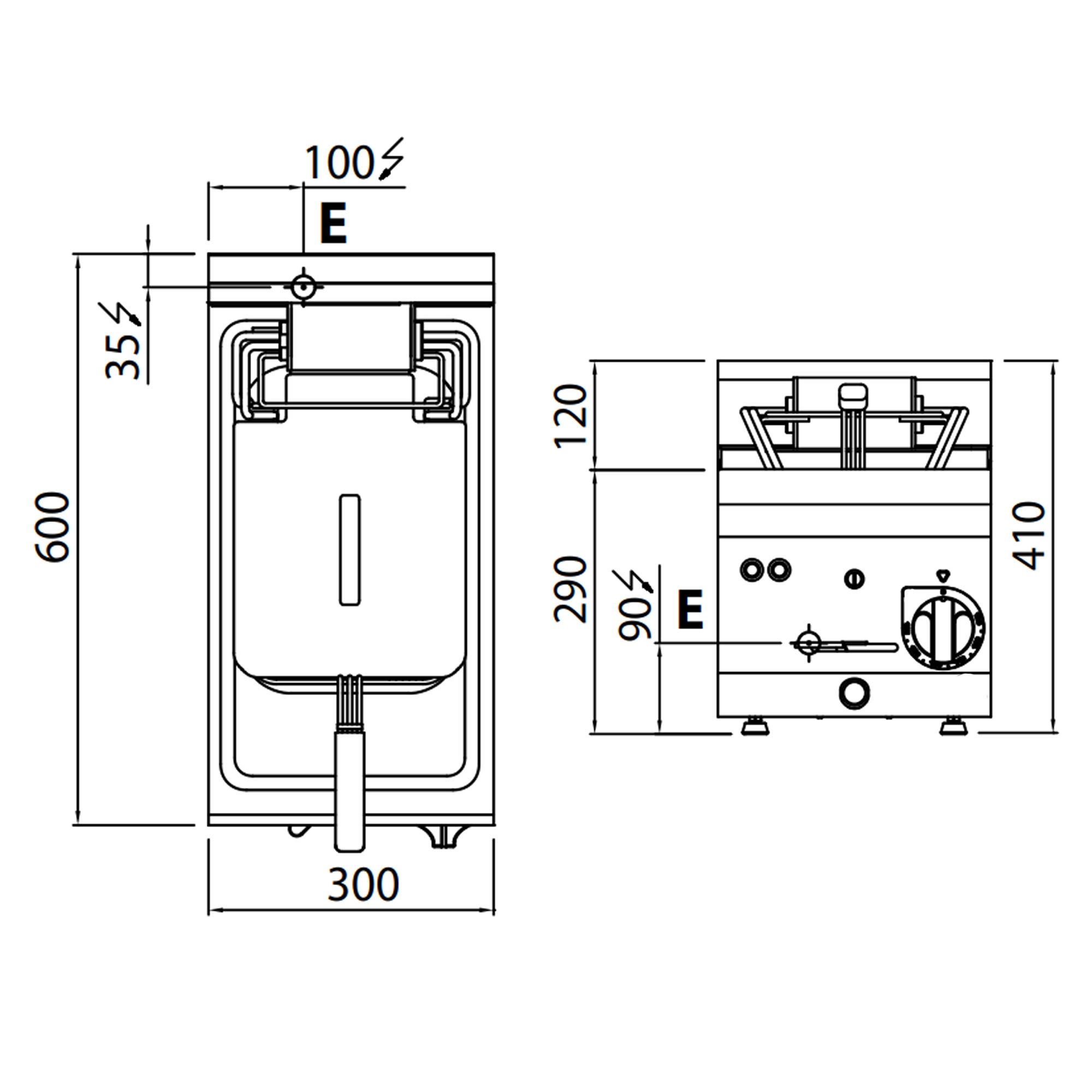 Friteuse électrique – 10 litres – 6 kW