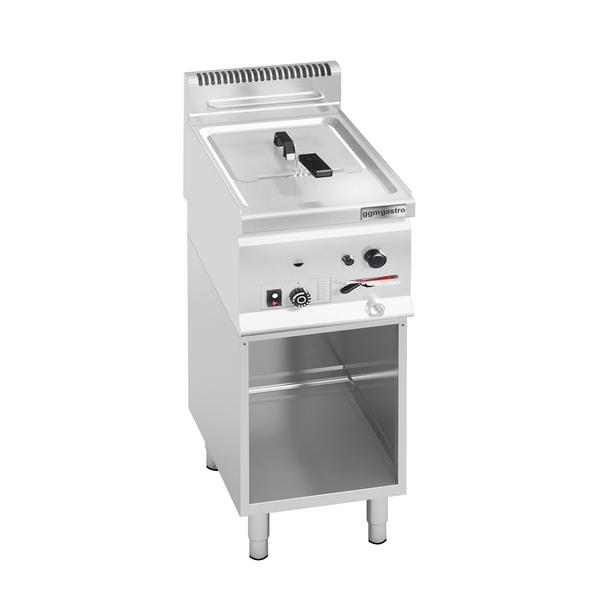 Gasfriteuse - 8 liter - 6,6 kW - mechanische bediening - met aftapkraan - incl. onderstel