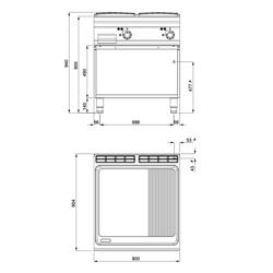 Elektro Bratplatte - 13,2 kW - Glatt & Gerillt