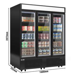Congelatore murale espositivo - 1600 mm - da -18 a -23 °C - con porte a doppio vetro - 4 ripiani