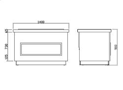 Buffévagn varm PRAG - 1 400 mm - med vattenbad (bain marie) - med hjul - för 3 GN 1/1