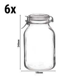 (6 pz) Bormioli Rocco | Barattolo per conserve - DUBLIN - 1,5L - con chiusura ermetica a leva