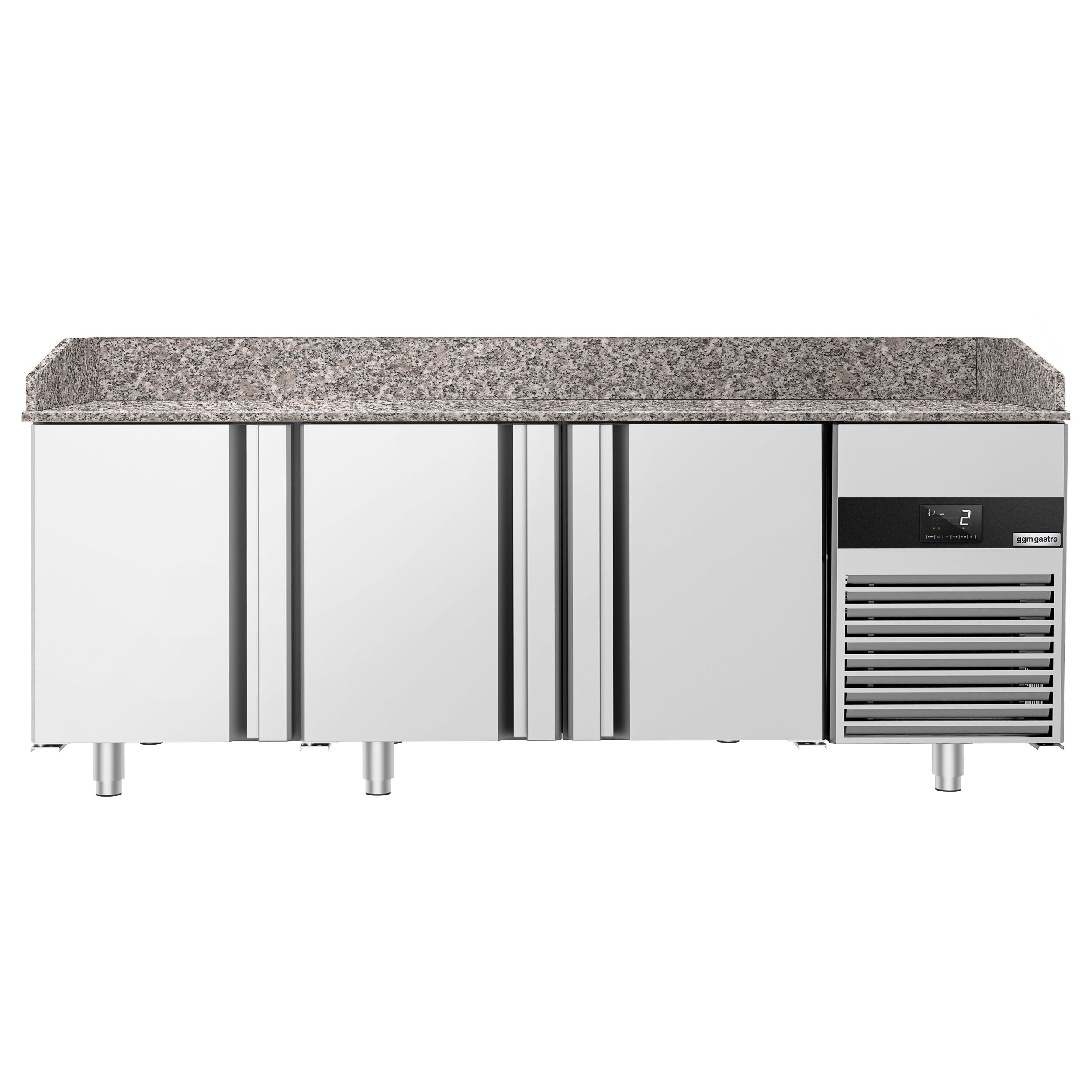Table réfrigérée pour pizza PREMIUM - 2100 x 800 mm - avec 3 portes