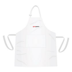 (5 pièces) Tablier Bistro - Blanc - Longueur: 61 cm