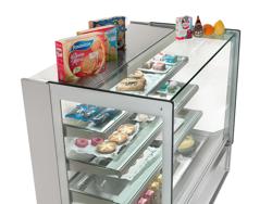 Vetrina pasticceria refrigerata Lina - 548l - 1915mm - Doppio vetro - con 3 ripiani - porte posteriori scorrevoli; LED interni