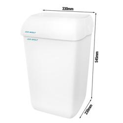 AIR-WOLF | Cubo de basura con tapa - 23 litros - Plástico ABS - blanco