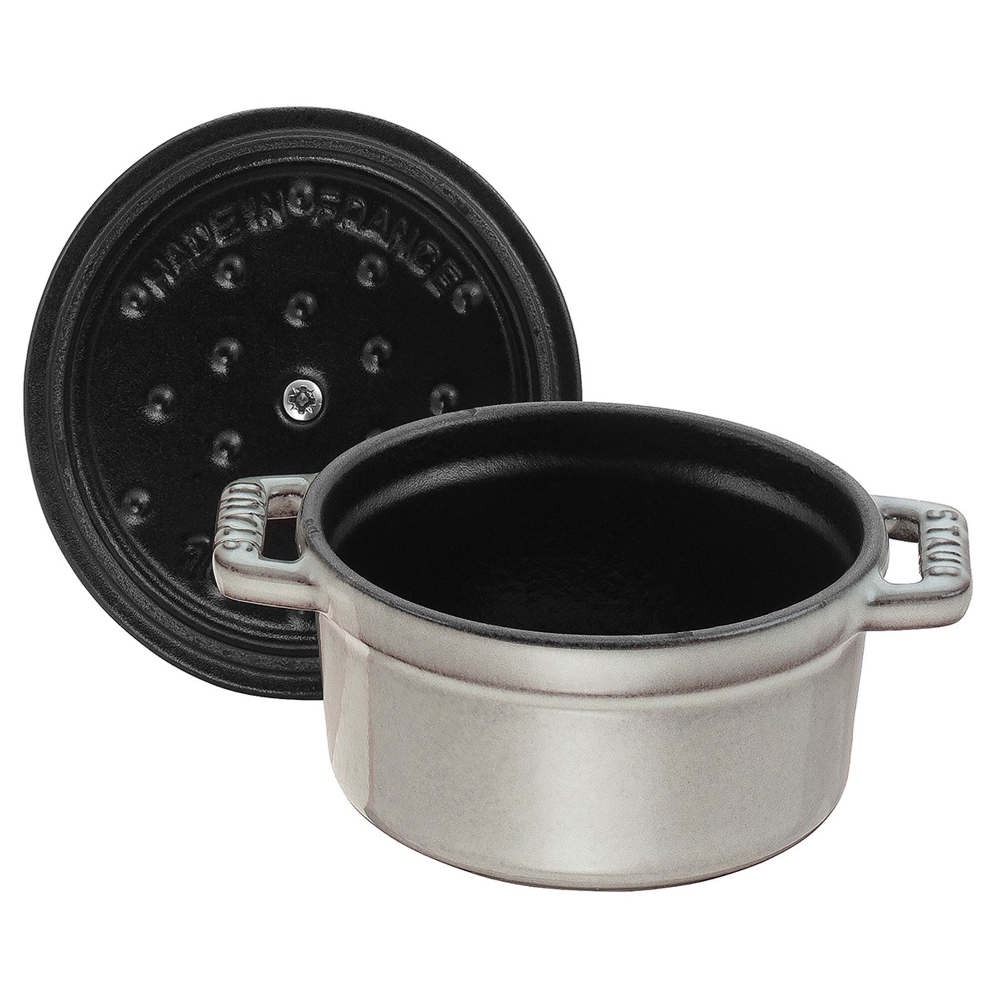 STAUB | Mini Cocotte Round Enamelled Cast Iron Casserole Dish – Ø 120 mm – Graphite Grey