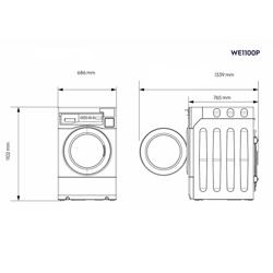 ELECTROLUX | myPRO XL WE 1100P - Intelligens professzionális mosógép - 12 kg - leeresztő szivattyúval