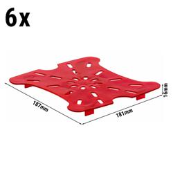 (6 pieces) CAMBRO | FreshPro Drain Shelf Insert – Red – Fits 5.7 L & 7.6 L CamSquares Containers