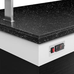 Banco buffet refrigerato DUBLINO - 2000mm - con piano refrigerato - su ruote - Nero - Self Service