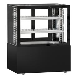 Commercial serve over counter MADRID - 435L - 1000mm - Double glazing - with 2 adjustable shelves - rear sliding doors - Black matt