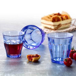 (6 adet) Duralex Çok Amaçlı Bardak - PICARDIE- 310 ml - Mavi-Şeffaf