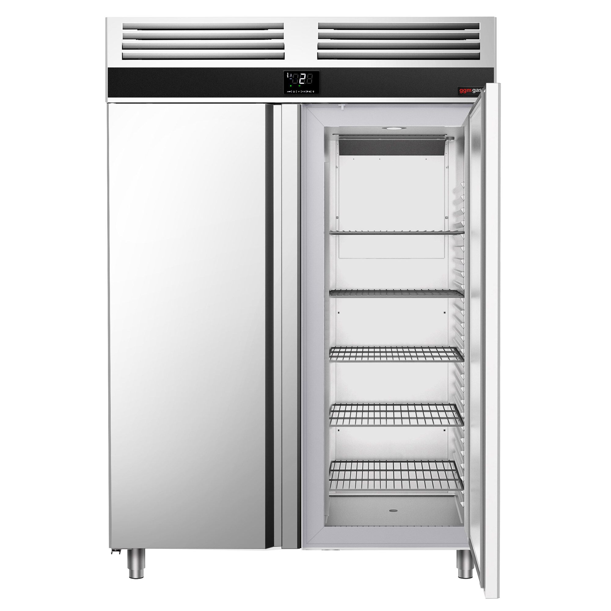 Armoire réfrigérée positive Inox AISI 304 PREMIUM - GN 2/1 - 1350 L - avec 2 portes
