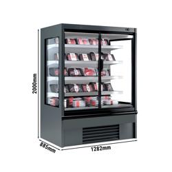 Vitrine murale réfrigérée - 1330mm - 711L - avec 2 portes battantes vitrées & 4 étagères - Anthracite (RAL7016)