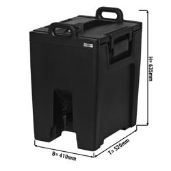Hőszigetelt italszállító konténer csappal - 40 l - fogantyúval - fekete