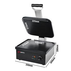 Piastra panini professionale - 2,2kW - piastre: lisce sopra e sotto - Superficie di cottura: 350x330mm