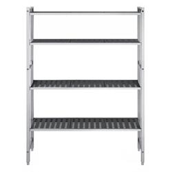 Scaffale in alluminio anodizzato - 1500x1800mm - Profondità: 360mm - con 4 ripiani - Portata: 900kg