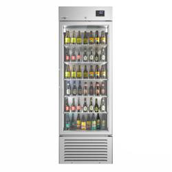 Lednice na nápoje SUPERCOOLER - 687 mm - 500 l - digitální termostat - interiér z nerezové oceli - s 1 skleněné dveře - chlazení pod 0 °C