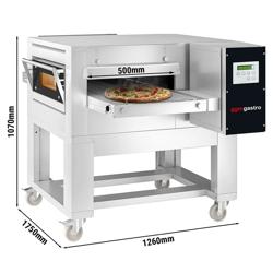Gazowy Piec taśmowy do pizzy - 1260x1750mm - Elektroniczne - Szerokość taśmy: 500mm - z ramą nośną