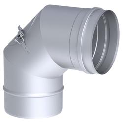 Coude avec trappe de nettoyage - 90° - en acier inoxydable - Ø 400mm