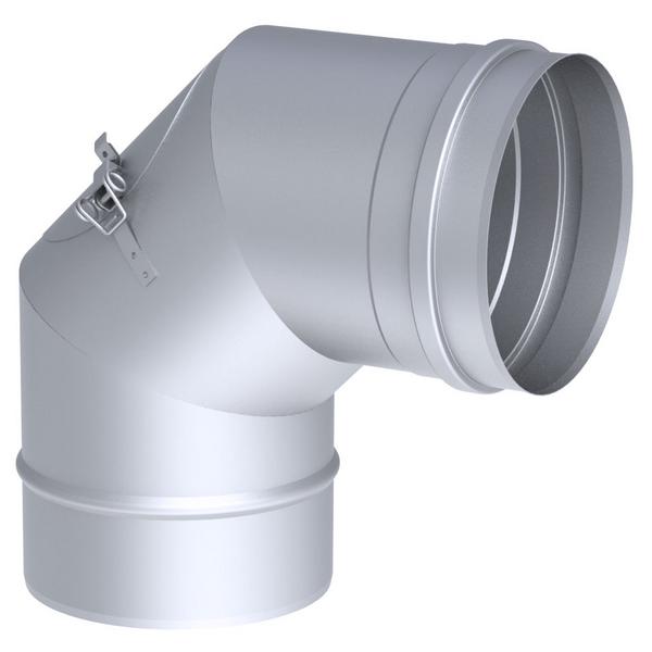 90° Ventilation Duct Elbow - Ø 200 mm - Single-wall - 0.6 mm - Stainless steel - Up to 400°C - Rigid