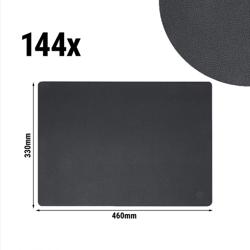 (144 stuks) Placemats James - in elegante lederlook - 33 x 46 cm - Antraciet