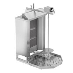 Macchina per Kebab Professionale a Gas  - 3 bruciatori - max 40kg - Da banco - incl. 2 protezioni laterali; 2 sportelli; vaschetta raccogli grassi; ugelli metano e GPL