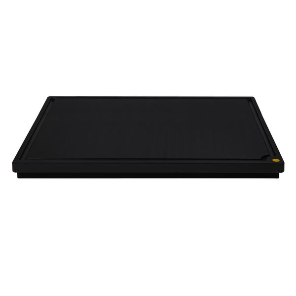 Snijplank met sapgeul - 530x325mm - Dikte: 20mm - HACCP-conform - Polyethyleen - Zwart - Vaatwasmachinebestendig