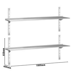 Étagères murales PREMIUM - 1800x400mm - avec 2 étagères	