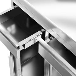 Armario de trabajo - para máquina de café - 800x600mm - con 2 cajones, 2 puertas y trasera