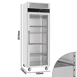 Buzdolabı Paslanmaz Çelik ECO - 600 Litre - 1 Cam Kapılı 