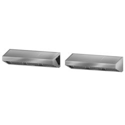 Wandafzuigkap RVS - 900mm diep - 2800mm - met motor - met 6 labyrintfilters en verlichting - snelheidsregelaar vereist (extern) - 3000m³/u