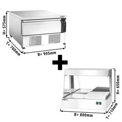 Diepvries-/gekoelde onderkast-combinatie - -22/+8°C - 905mm - 1 lade - 2x GN 1/1 - incl. frietwarmer