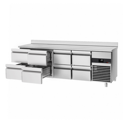 Koelwerkbank PREMIUM - 2330x700mm - met 8 laden & achterwand
