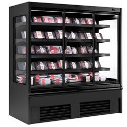 Armoire réfrigérée murale - 1955mm - 852L - avec 1 porte battante vitrée & 4 étagères - arrière fermé - Noir