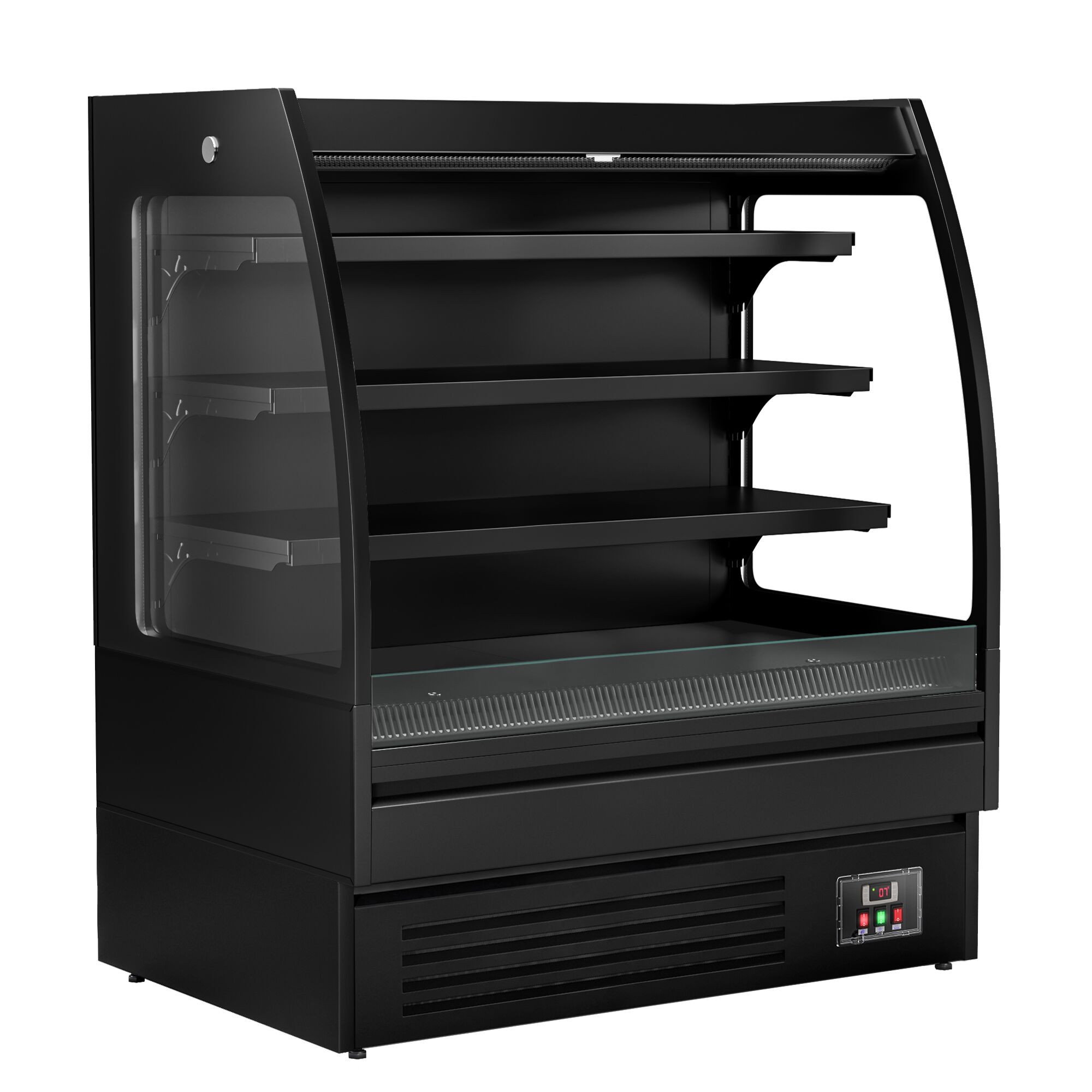 Vitrine murale réfrigérée - Libre-service - 1200mm - 380L - avec 3 étagères - arrière fermé - Noir