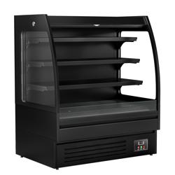 Vitrine murale réfrigérée - Libre-service - 1200mm - 380L - avec 3 étagères - arrière fermé - Noir