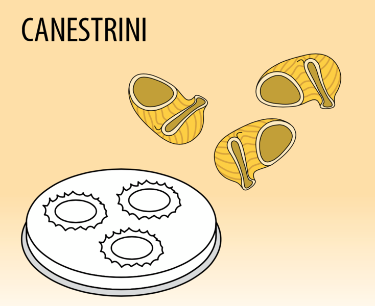 Skiva för formning av pasta Canestrini Ø 16 mm