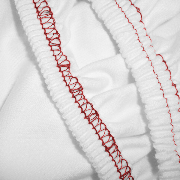 (10 piezas) Sábanas bajeras de jersey - 200 x 200 cm - blanco / rojo