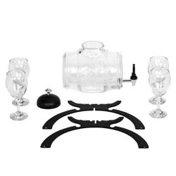 Distributeur de vin - 4 Litres - Noir - incl. 4 Verres à vin
