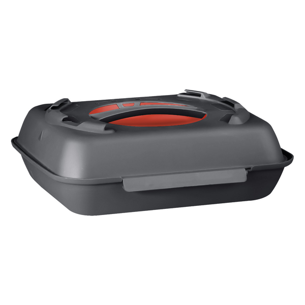 (20 stuks) Menuboxen - 600ml - verdeeld - Antracietgrijs/rood