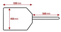 Pizzaspade - trä - fyrkantig - 450x1110 mm - Handtag: 56 cm