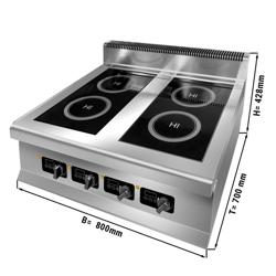 Induktionsspis - med 4 plattor (4 x 3 kW)