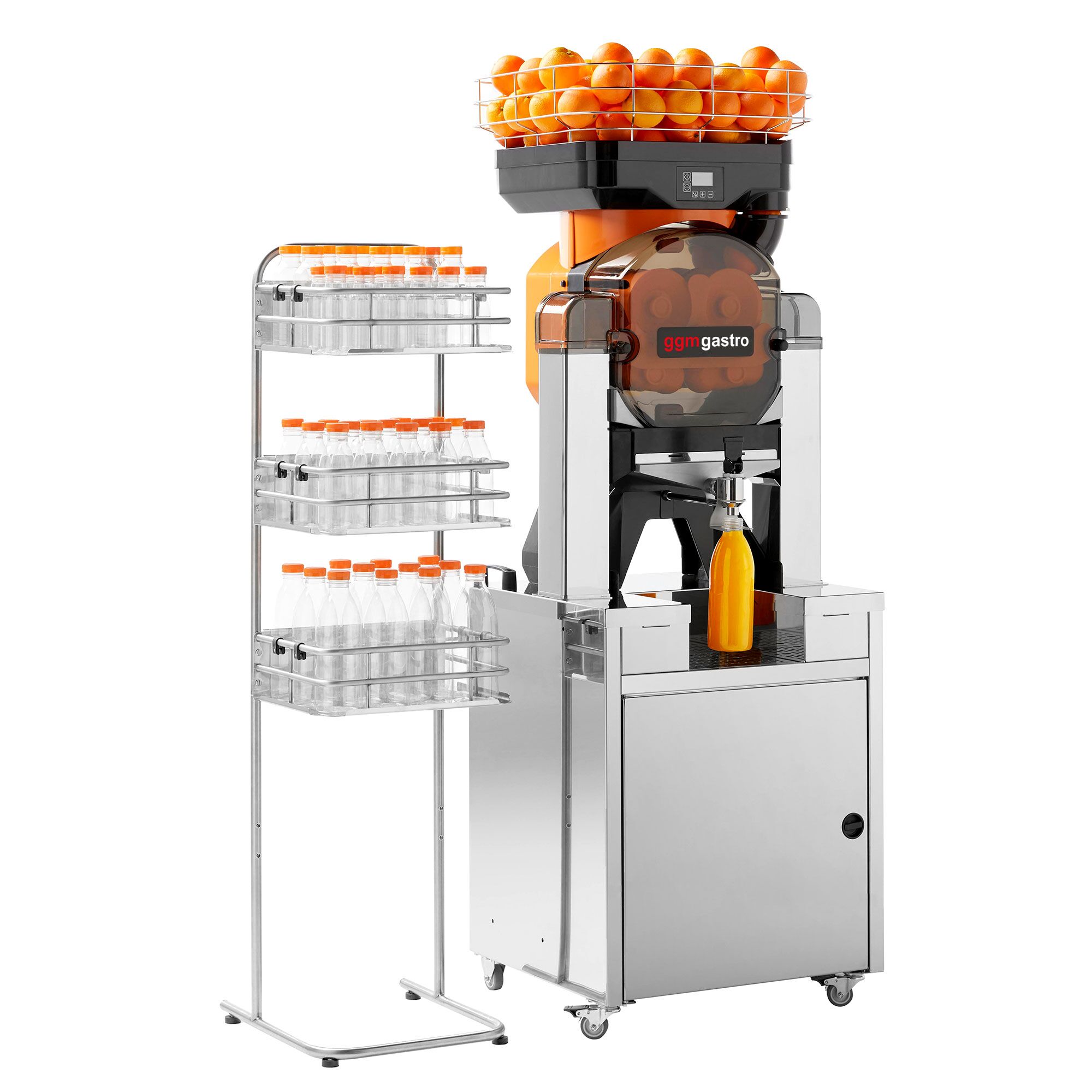 Étagère pour bouteilles et verres - Acier inoxydable - sur pied - 390x310x1440mm