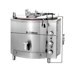 A gas Marmitta professionale / Pentola industriale - 300l - 40kW - Riscaldamento indiretto - con allacciamento idrico